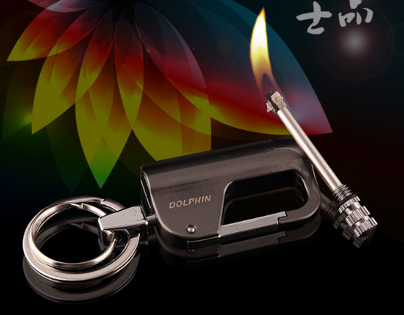 Key chain styled flip lighters flint metal matchbox