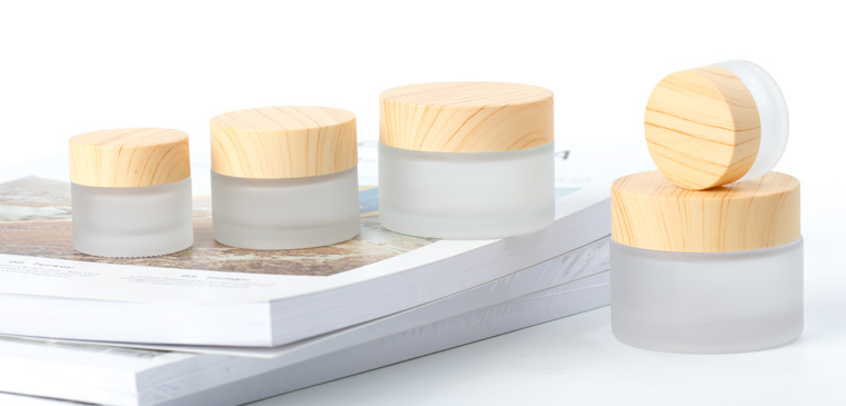 Glass concentrate packaging herb storage box with wood lid