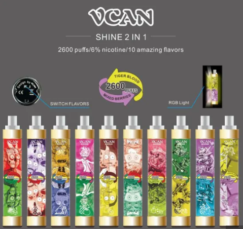 Vcan Shine 2 IN 1 disposable vape pod 2600 Puffs
