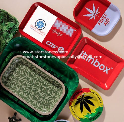 Print on demand rolling tray for cannabis dispensary