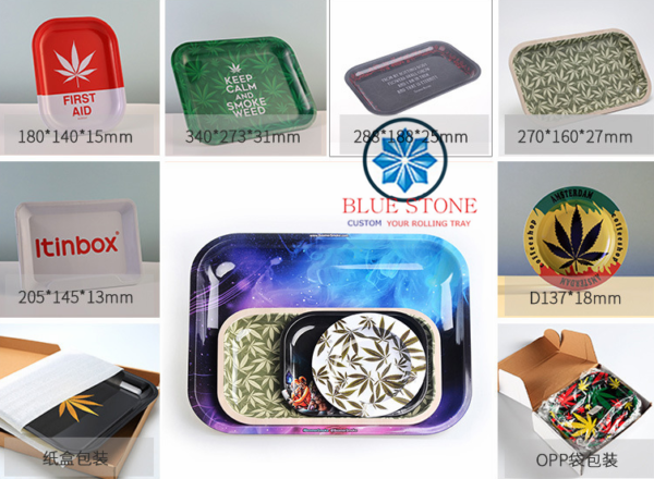 branded rolling trays cannabis rolling tray for marijuana dispensary