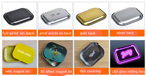 branded rolling trays cannabis rolling tray for marijuana dispensary