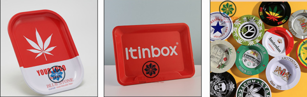 branded rolling trays cannabis rolling tray for marijuana dispensary