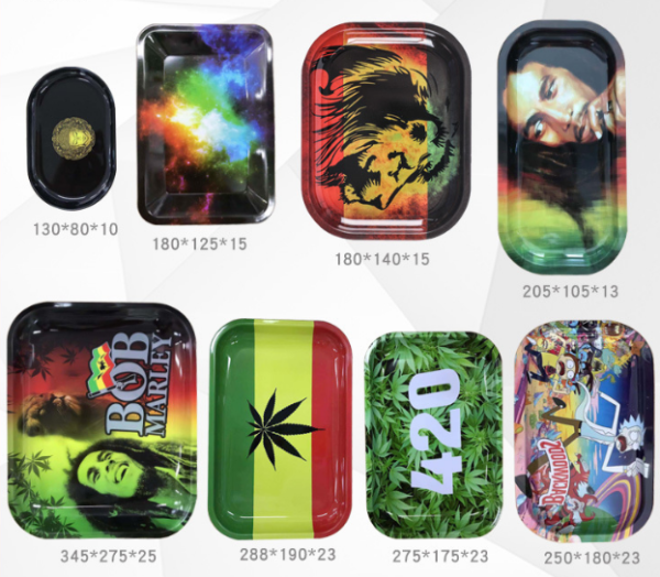 branded rolling trays cannabis rolling tray for marijuana dispensary