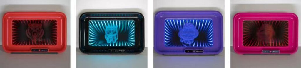 Custom mirror light up rolling tray