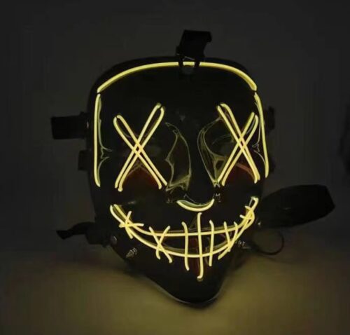 Cannabis accessories LED light up mask cosplay with glass bong set in Halloween