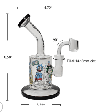 RICK & MORTY RECYCLER GLASS DAB RIG