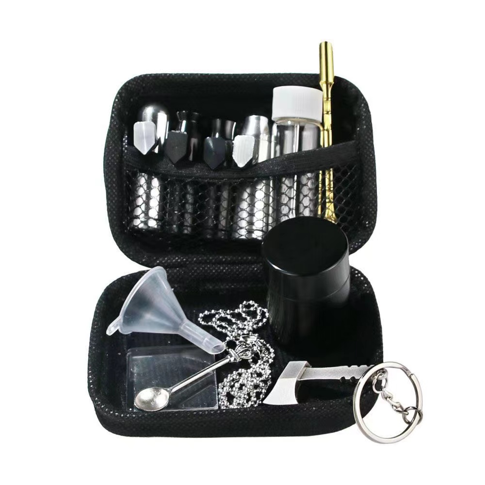 Metal snuff bottle storage kit 11 pieces portable smoking set