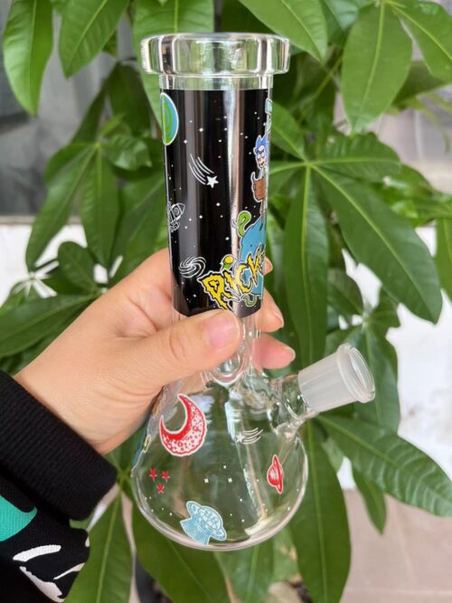 Glow in dark glass water bong glass pipe