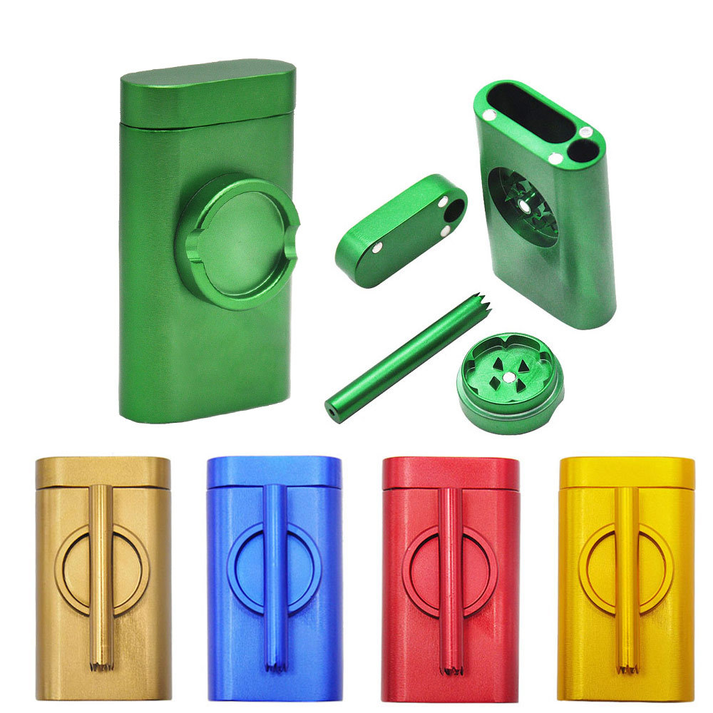 Metal Dugout Cigarette set Metal pipe aluminum box Storage box and grinder
