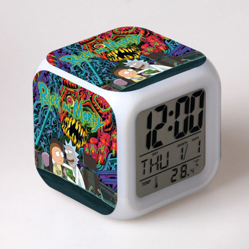 Gift Rick and Morty Alarm Clock 7 color change color alarm clock custom