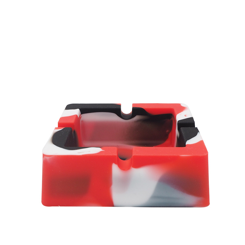 camouflage square Silica gel ashtray operation plate portable ashtray storage plate