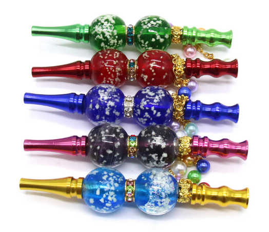 Luminous bead cigarette holder luminous aluminum tube 120mm detachable circulating filter cigarette holder pipe fittings