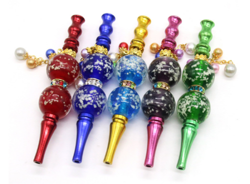 Luminous bead cigarette holder luminous aluminum tube 120mm detachable circulating filter cigarette holder pipe fittings