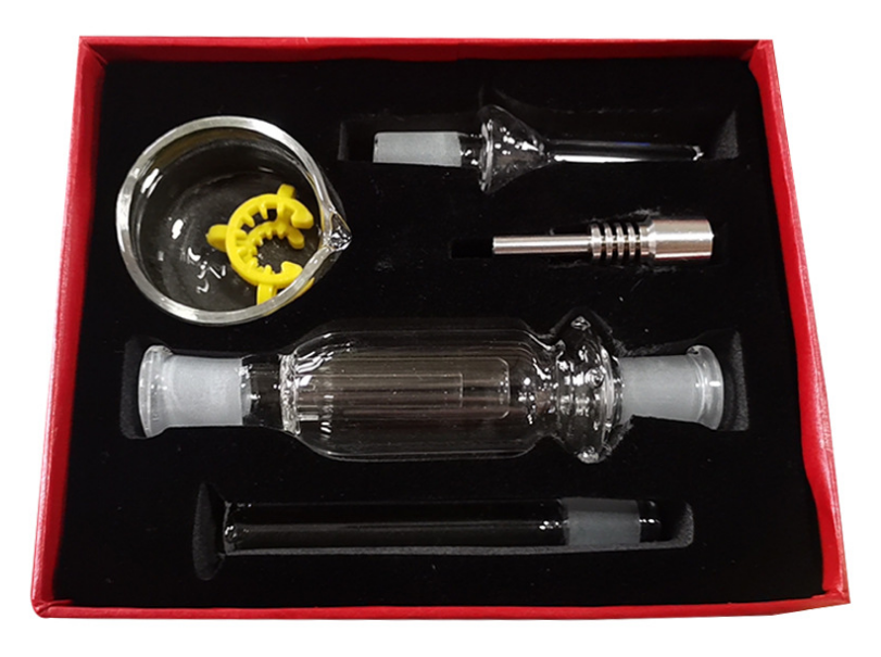 Glass nectar collector for concentrates pipe bong accessories
