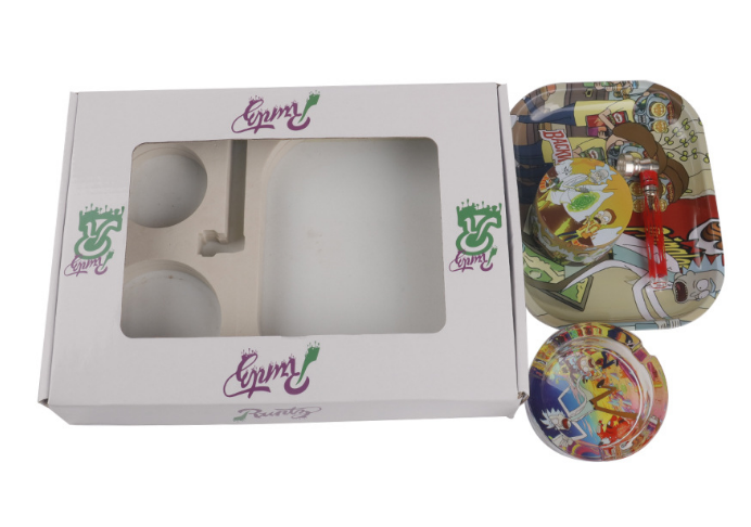 smoke grinder cigarette rolling tray ashtray n pipe 4in1 smoking accessories kit