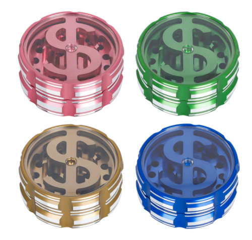 4-layer 63mm aluminum alloy grinder transparent cover USD pattern cigarette grinder Metal Grinder