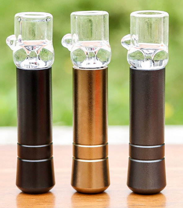 65mm aluminum alloy cigarette metal pipe with glass tips 