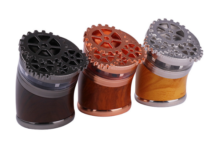 2022 new portable cigarette mill 4-layer zinc alloy crooked neck grinder