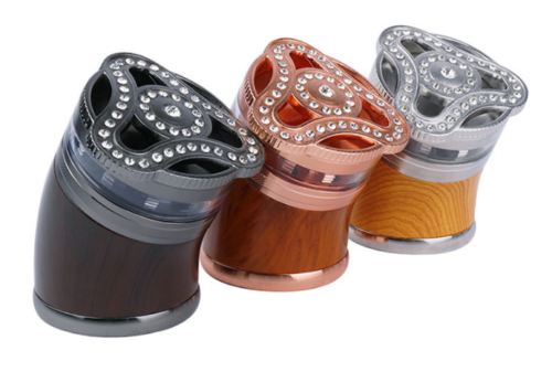 2022 new portable cigarette mill 4-layer zinc alloy crooked neck grinder