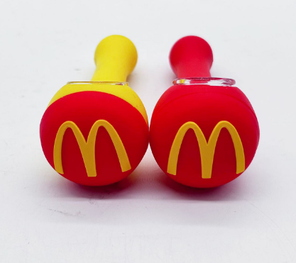 McDonald's words Silica gel tobacco pipe Silicone smoking paraphernalia pipe