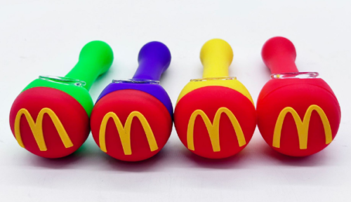 McDonald's words Silica gel tobacco pipe Silicone smoking paraphernalia pipe