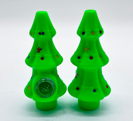 Silicone Pipe Christmas Tree Styling Novelty Portable Wholesale Silicone Pipe  
