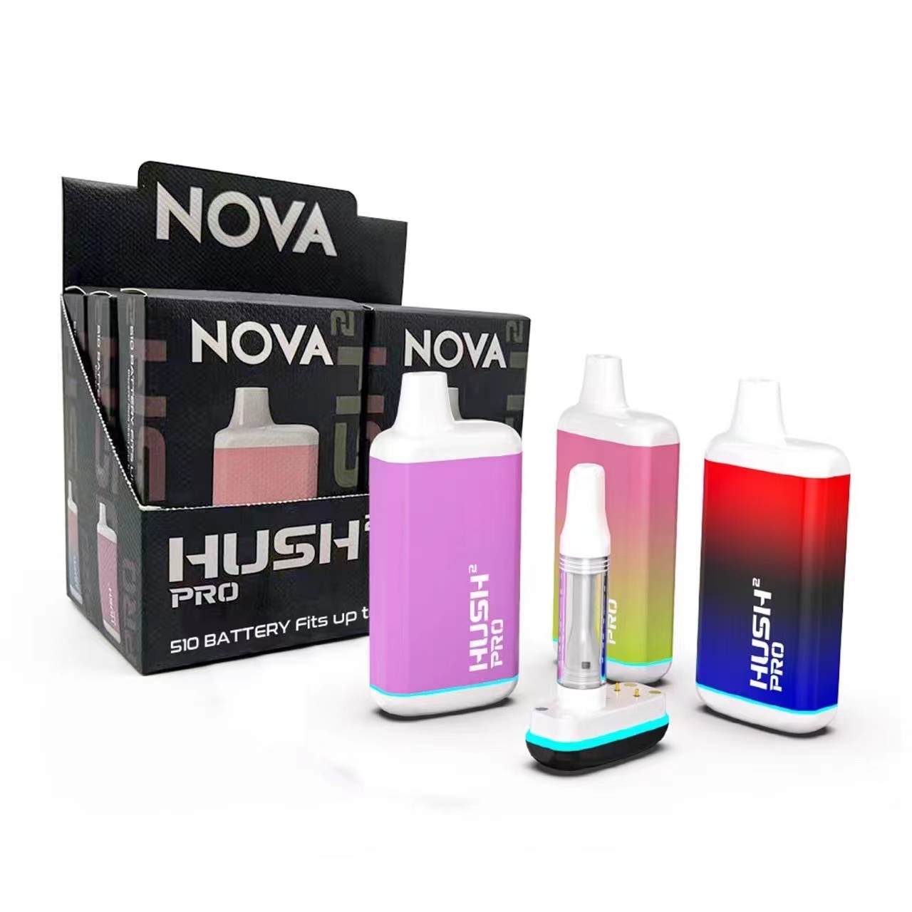NOVA HUSH 2 PRO 510 preheat battery delta 8 thc indica vape pens