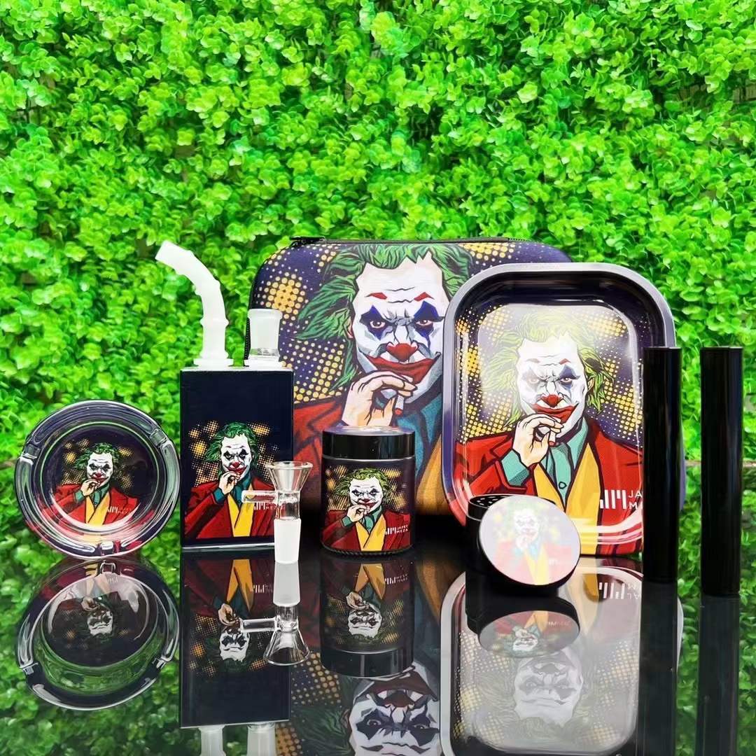 Juice Box Water Pipe Kit - All in1 Stash Grinder Ashtray Rolling Tray Rig Gift Set