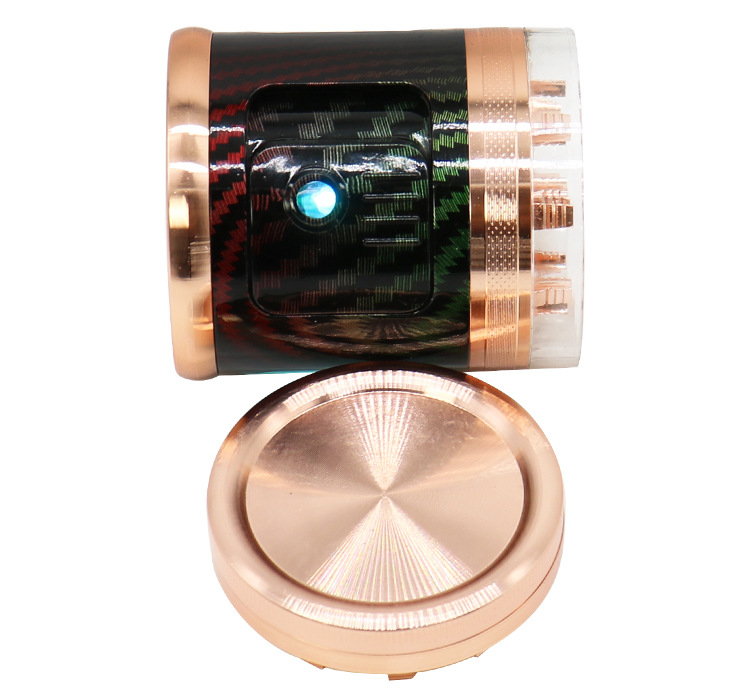 63mm-5 layer window through tooth smoke grinder, metal grinder, smoke crusher, cigarette set