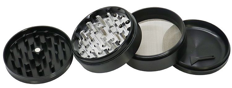  75mm aluminum alloy four layer metal herbal grinders cigarette crusher 