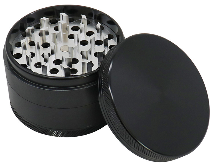 75mm aluminum alloy four layer metal herbal grinders cigarette crusher