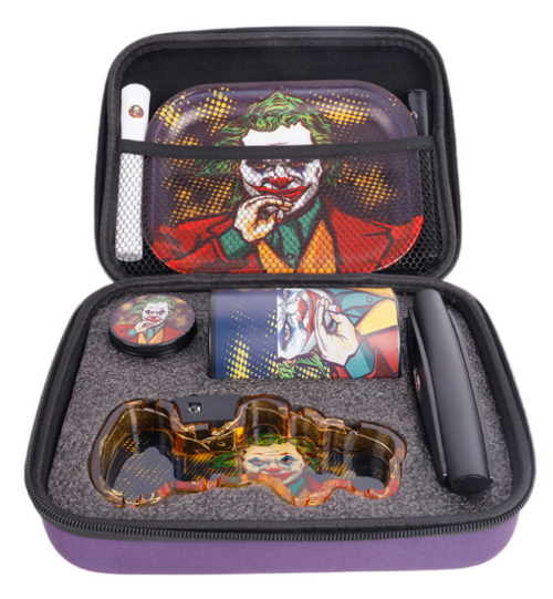 Print different pattern Joker weed grinder kit 7pcs Smoking Kit 7 in 1