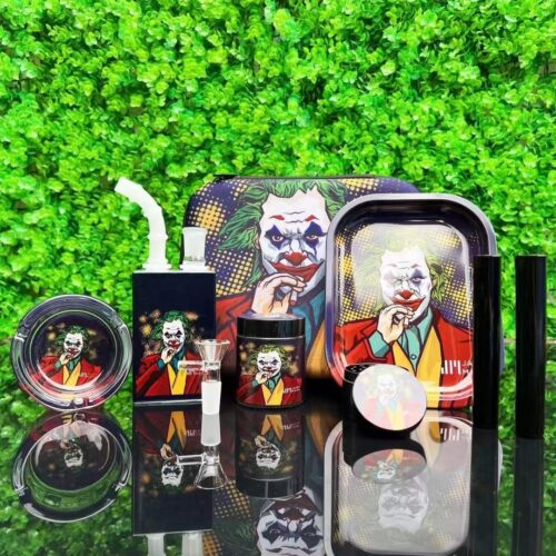 Juice Box Water Pipe Kit - All in1 Stash Grinder Ashtray Rolling Tray Rig Gift Set