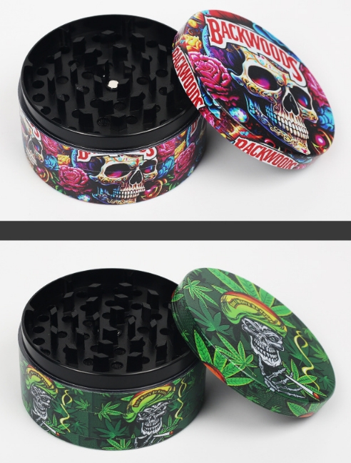 Aangepaste draagbare vier lagen zinklegering bloem molen kruidenmolen 50mm