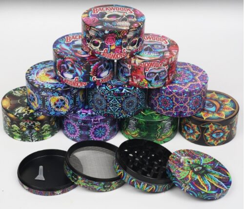 Aangepaste draagbare vier lagen zinklegering bloem molen kruidenmolen 50mm