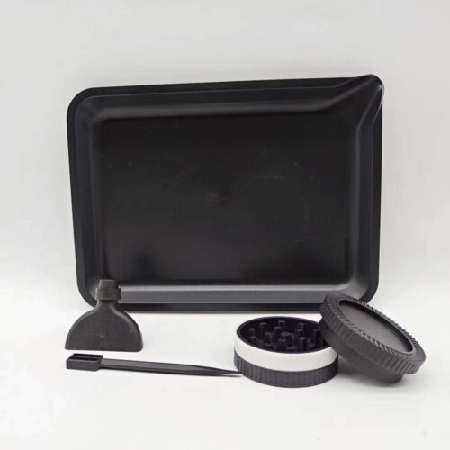 Custom rolling trays and weed grinders set