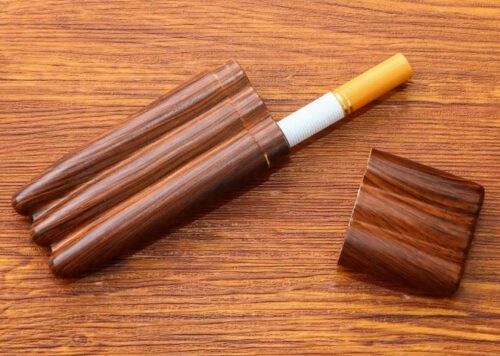 Wooden grain horn shape weed storage tube