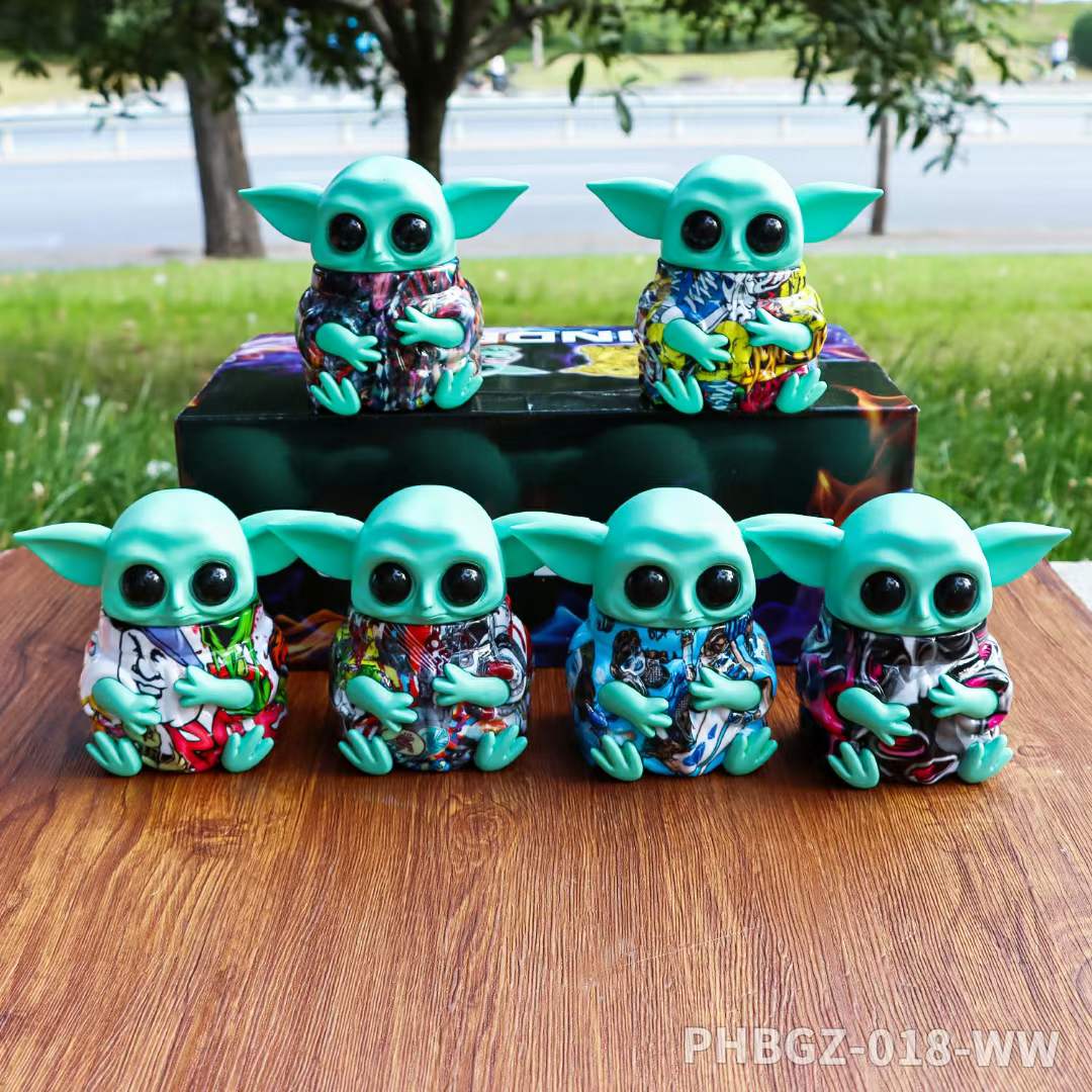 Baby Yoda three-layer zinc alloy cigarette grinder tobacco grinders with drawers