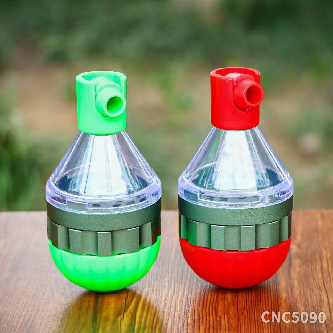 custom 4-layers Bulb shaped 50mm spice grinders flower grinders with plastic funnel