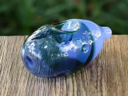 portable pocket oval glass pipe handpipe