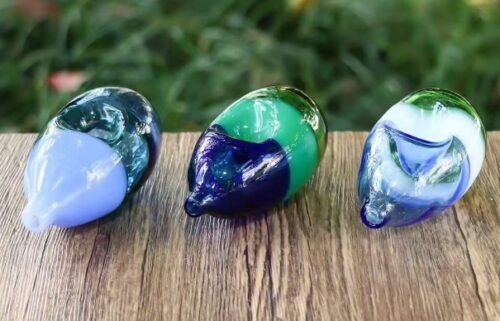 portable pocket oval glass pipe handpipe