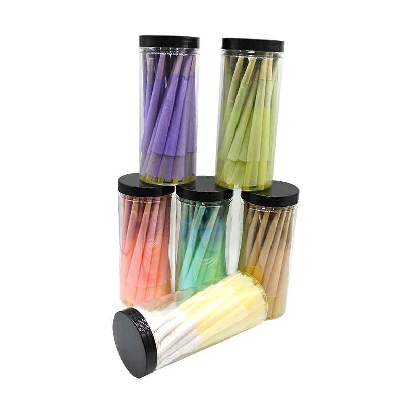 Canned solid color 50 tube horn mouth rolling papers cones paper filter paper roll paper