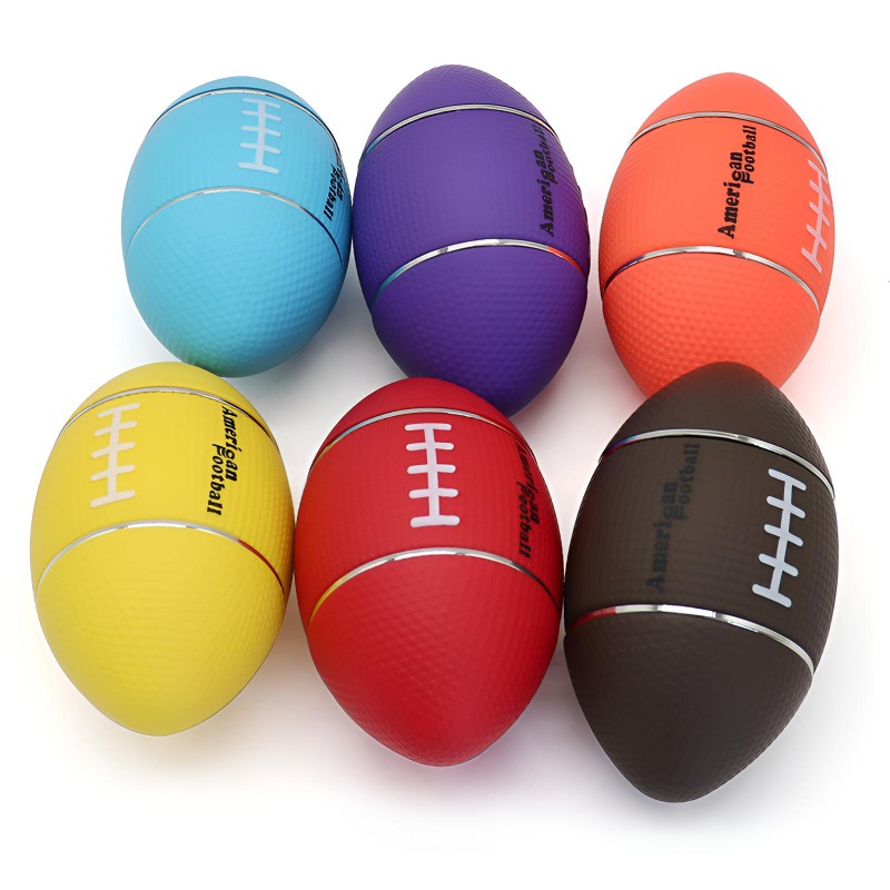 Custom Four-layer metal creative football shape zinc alloy herb grinder for sale