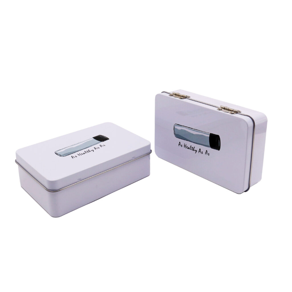 Customized one-piece flip iron box Cosmetic Iron box lipstick tin box Health care product packaging metal box