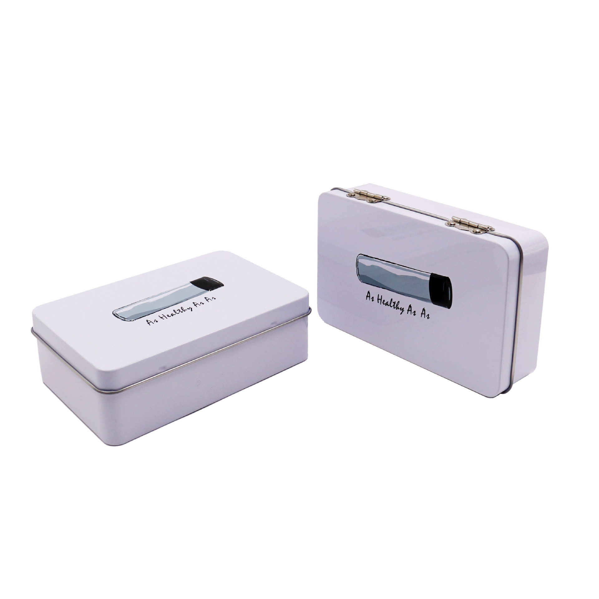 Customized one-piece flip iron box Cosmetic Iron box lipstick tin box Health care product packaging metal box